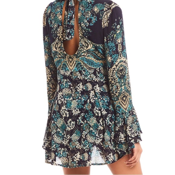 Free People Bohemian Blue Green Tunic Dress - Picture 4 of 7